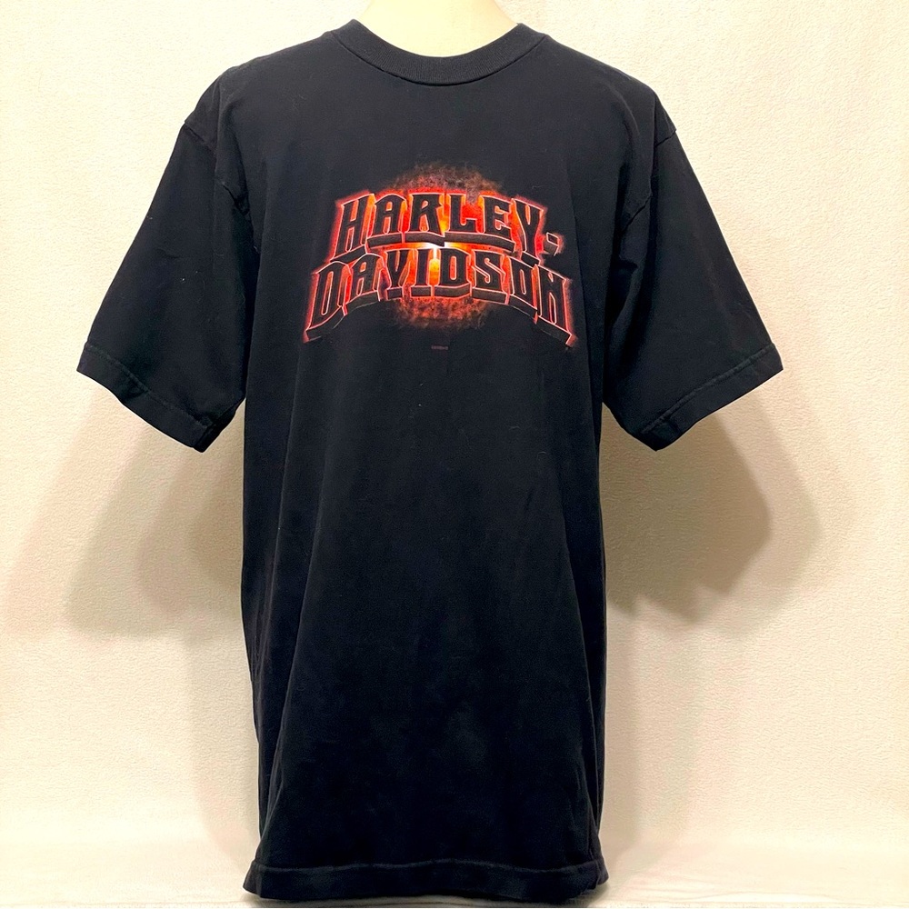 Vintage Harley-Davidson Athens Greece Black Graphic T-Shirt No Size Tag